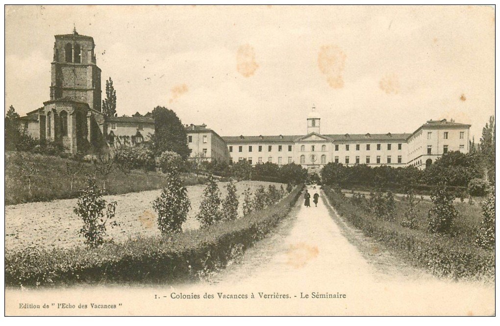 carte postale ancienne 69 VERRIERES. Séminaire Colonies de Vacances 1907