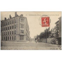 carte postale ancienne 69 VILLEFRANCHE-SUR-SAÔNE. Boulevard Station Viticole 1918