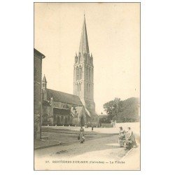 carte postale ancienne 14 BERNIERES. L'Eglise vers 1900 la Flèche