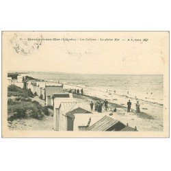carte postale ancienne 14 BERNIERES. Les Cabines de Plage 1909