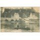 carte postale ancienne 72 FRESNAY-SUR-SARTHE. Château et le Passeur en barque avec son Chien
