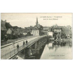 carte postale ancienne 72 LA SUZE SUR SARTHE. Pont et Château