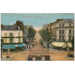 carte postale ancienne 72 LE MANS. Avenue Thiers au Roi du Café