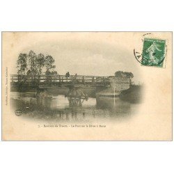 carte postale ancienne 14 BURES. Le Pont sur la Dives 1908
