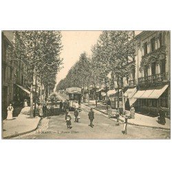 carte postale ancienne 72 LE MANS. Avenue Thiers Hôtel de Paris et Tramway Crémieux