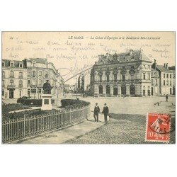 carte postale ancienne 72 LE MANS. Caisse d'Epargne Boulevard Levasseur 1908