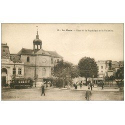 carte postale ancienne 72 LE MANS. Cinéma Pathé Place de la République 1930