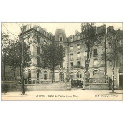 carte postale ancienne 72 LE MANS. Hôtel de Paris Avenue Thiers attelage clients