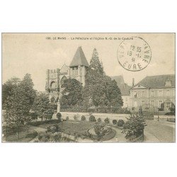 carte postale ancienne 72 LE MANS. La Préfecture, Square et Eglise 1931