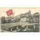 carte postale ancienne 72 LE MANS. Le Pont en X. Fabrique de galoches et Hôtel du Tunnel 1906