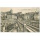 carte postale ancienne 72 LE MANS. Le Pont en X. Fabrique de galoches et Hôtel du Tunnel 1931