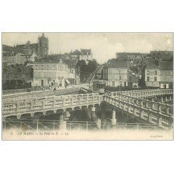 carte postale ancienne 72 LE MANS. Le Pont en X. Fabrique de galoches et Hôtel du Tunnel 2