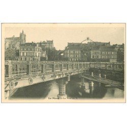 carte postale ancienne 72 LE MANS. Le Pont en X. Fabrique de galoches et Hôtel du Tunnel 7