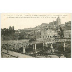 carte postale ancienne 72 LE MANS. Le Pont en X. Fabrique de galoches et Hôtel du Tunnel 9