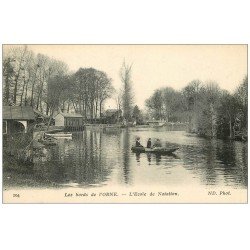 carte postale ancienne 14 CAEN. Ecole de Natation