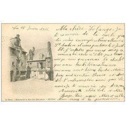 carte postale ancienne 72 LE MANS. Maisons Rue des Chanoines 1900