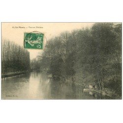 carte postale ancienne 72 LE MANS. Petit débarcadère sur l'Huisne 1913