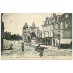 carte postale ancienne 72 LE MANS. Place de la Préfecture et Notre-Dame de la Couture