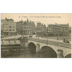 72 LE MANS. Pont Gambetta Hôtel des Téléphones. Panneau BYRRH 1937 et vieille Pompe à Essence manuelle Castrol