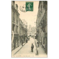 carte postale ancienne 72 LE MANS. Rue Marchande 1908 Syndicat Bordeaux