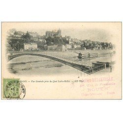 carte postale ancienne 72 LE MANS. Vue générale Quai Ledru Rollin 1901. Tampon Belleville Photographe au Havre