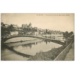 carte postale ancienne 72 LE MANS. Vue générale Quai Ledru Rollin 1906