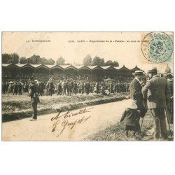 carte postale ancienne 14 CAEN. Hippodrome de la Prairie jour de Courses 1905