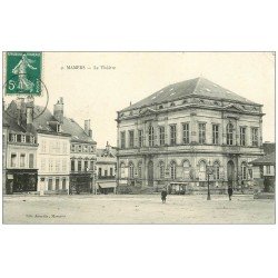 carte postale ancienne 72 MAMERS. Le Théâtre 1909 avec Vespasiennes