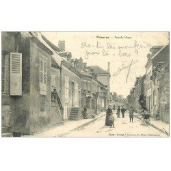 carte postale ancienne 72 MAMERS. Rue du Mans 1919 femme avec poussette