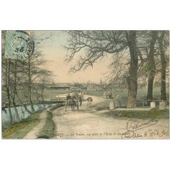 carte postale ancienne 14 CAEN. La Prairie Ecole de Natation 1906