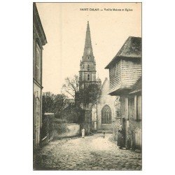 carte postale ancienne 72 SAINT-CALAIS. Eglise et Vieille Maison