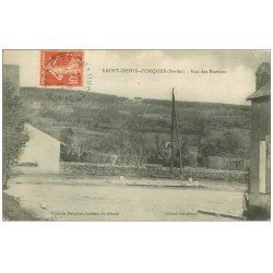 carte postale ancienne 72 SAINT-DENIS-D'ORQUES. Vue des Rochers 1917. Pli coin droit