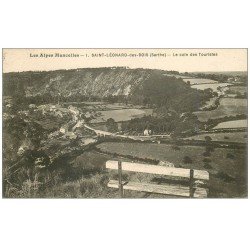 carte postale ancienne 72 SAINT-LEONARD-DES-BOIS. Coin des Touristes 1937