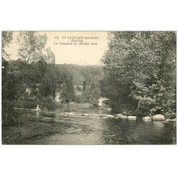 carte postale ancienne 72 SAINT-LEONARD-DES-BOIS. Enfant sur Chapelet du Moulin Neuf