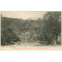 carte postale ancienne 72 SAINT-LEONARD-DES-BOIS. Narbonne Passage du Pont