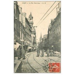 carte postale ancienne 14 CAEN. Magasin à la Relisieuse Rue Saint-Jean 1908