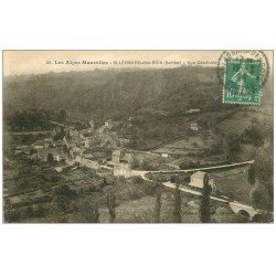 carte postale ancienne 72 SAINT-LEONARD-DES-BOIS. Vue générale 1924