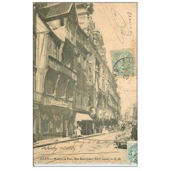 carte postale ancienne 14 CAEN. Magasin de Cartes Postales rue Saint-Jean 1906