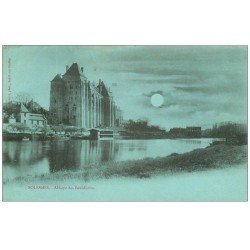 carte postale ancienne 72 SOLESMES. Abbaye 1903 carte bleutée