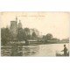 carte postale ancienne 72 SOLESMES. Abbaye Bénédictins 1905 avec Pêcheur