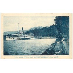 carte postale ancienne 74 AMPHION-LES-BAINS. Bateau à roue FRANCE au Port