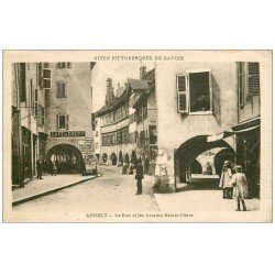 carte postale ancienne 74 ANNECY. Café de Crépy rue Sainte-Claire