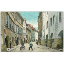 carte postale ancienne 74 ANNECY. La Rue Sainte-Claire 1923