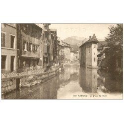 carte postale ancienne 74 ANNECY. Le Quai de l'Îsle