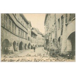 carte postale ancienne 74 ANNECY. Rue Saint-Claire. Timbre 10 Centimes 1902