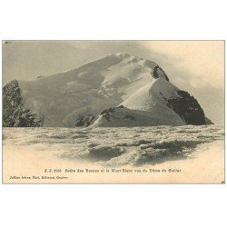 carte postale ancienne 74 ÂRETE DES BOSSES ET MONT BLANC vus du Dôme du Goûter