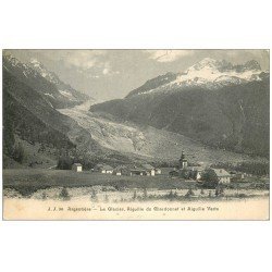 carte postale ancienne 74 ARGENTIERE. Glacier, Aiguille Chardonnet et Verte