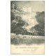carte postale ancienne 74 CHAMONIX. Ballades à Cheval Glacier des Bossons vers 1903