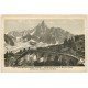 carte postale ancienne 74 CHAMONIX. Chemin de Fer Mer de Glace. Hôtel Montenvers et Dru