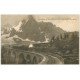 carte postale ancienne 74 CHAMONIX. Chemin de Fer Montenvers Aiguille Dru. Train à crémaillière